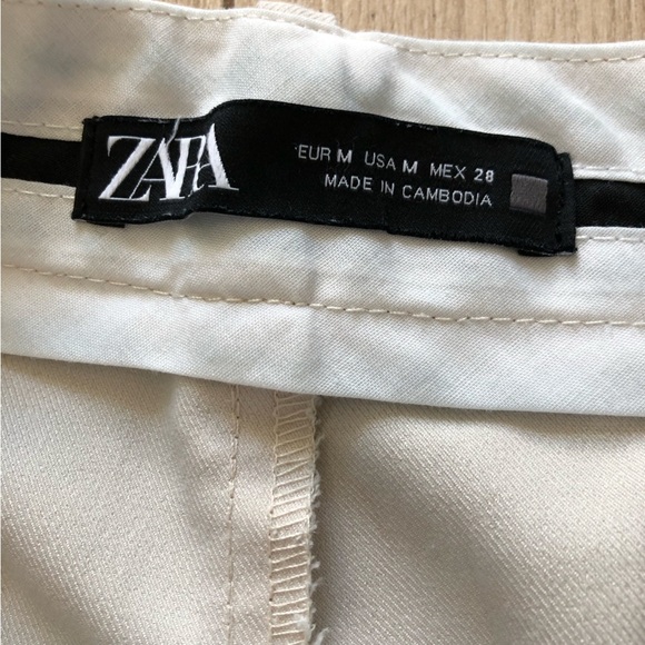 Zara High Waisted Wide Leg Pants in Oyster White Size M - Picture 9 of 11